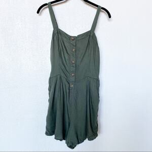 Hollister Green Button Sleeveless Romper Size Medium